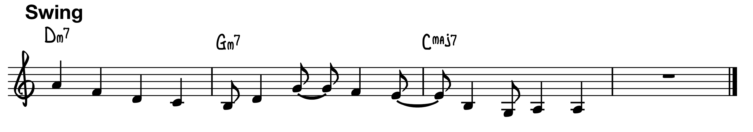 Nuottiesimerkki: neljäsosan lyhentäminen
